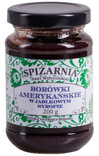 Borówki Amerykańskie w Jabłkowym Syropie - Konfitura z borówki amerykańskiej jagody w syropie z jabłkiem jabłkowym, konfitura borówkowa, jabłkowa, borówka jagoda w zalewie w syropie jabłkowym jabłko - Spiżarnia Anny Walczyńskiej